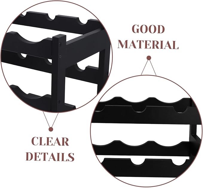 Organizador de Vinos Mobestech 3 Niveles, Soporte para Botellas de Bambú miniatura 4