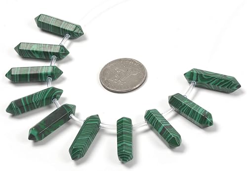 Vista 63 de Cuarzo rosa de 1.28 pulgadas (1.260 in) con piedras preciosas naturales hexagonales para hacer joyas, cuentas de curación de reiki de chakras