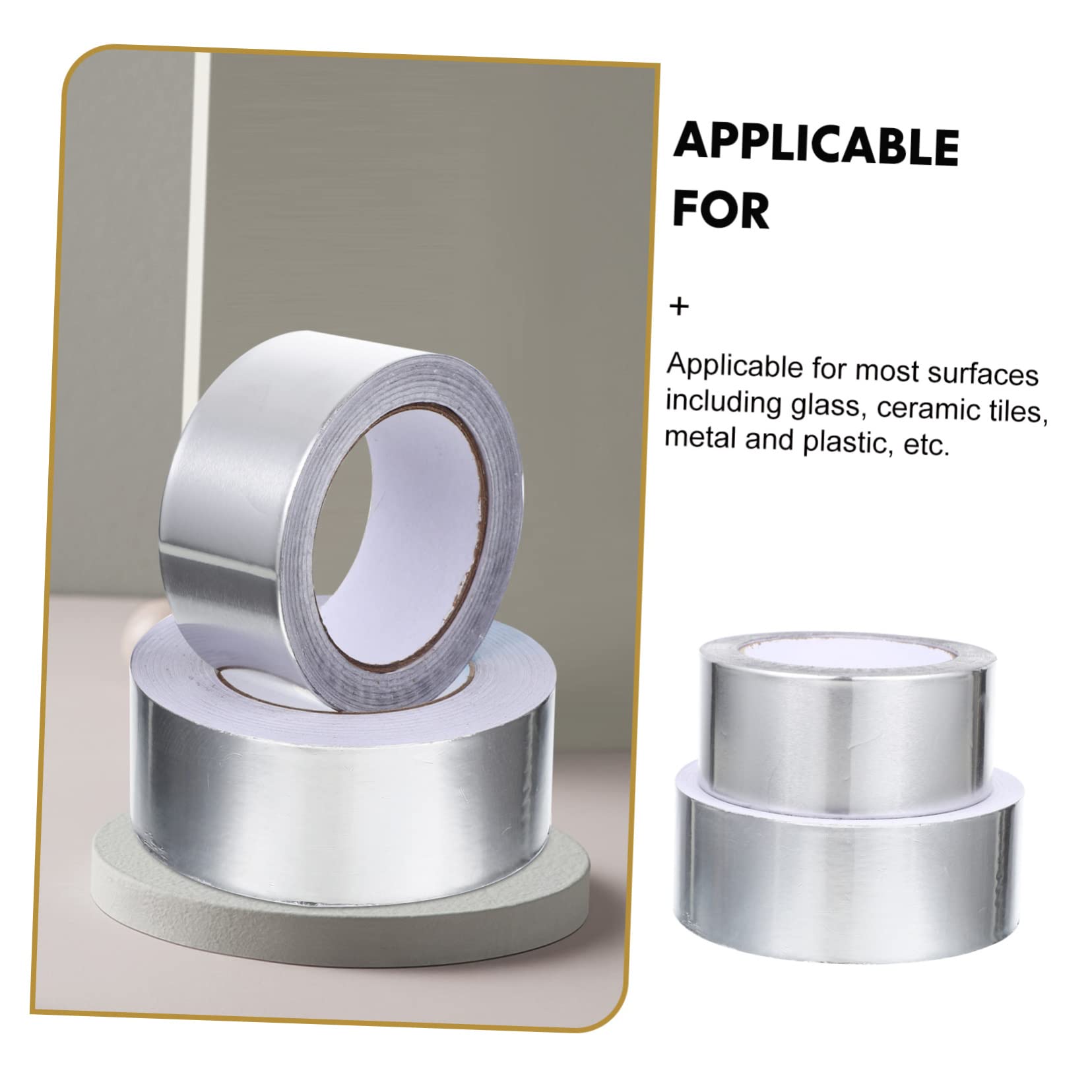 NUOBESTY 2rollen Aluminiumfolienklebeband Hitzebeständig Klebeband Für Küchen Öfen Elektronik Abdichten Und Befestigen Thermoband Folienband