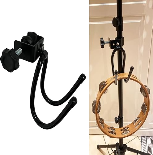 Pmsanzay Soporte de micrófono para pandereta, soporte de clip para auriculares, fácil de colocar en música o soporte de micrófono para pandereta,