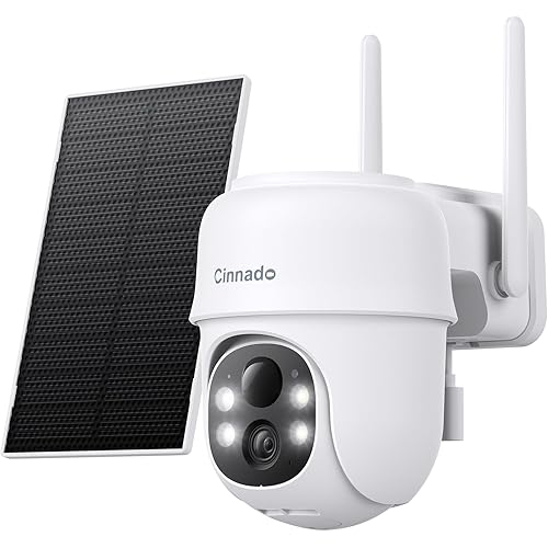 Security Cameras Wireless Outdoor-2K Cameras for Home Security Outside Solar/Battery Powered 2.4G WiFi, 360° Color Night Vision, 2 Way Audio, PIR Human Detection, Works with Alexa/Google Home