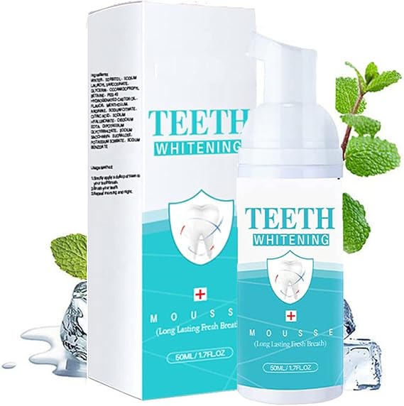 Teethaid Mouthwash, Natural Peppermint Teeth Whitening Toothpaste Foam