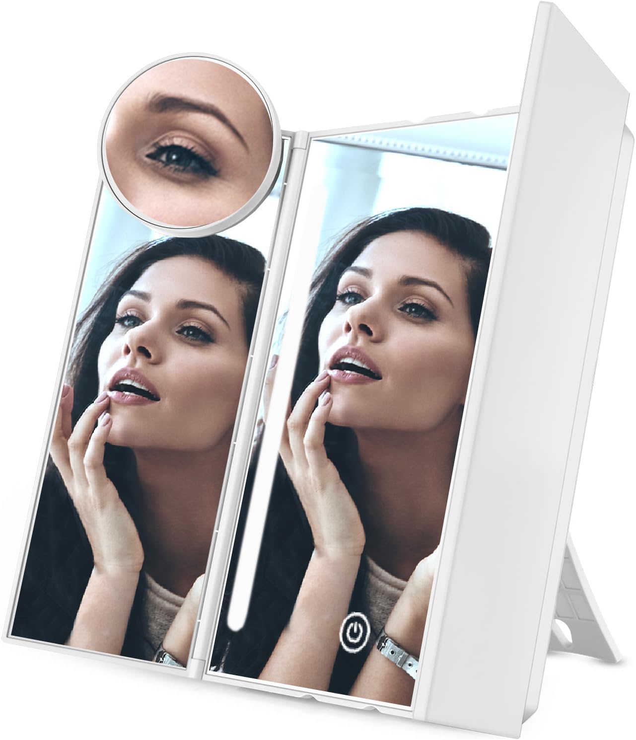 Pro Beautify Specchio Da Trucco LED Ovale Con Ingranditore 10x - Girevole 360° E Pieghevole, Perfetto Per Viaggio - 3
