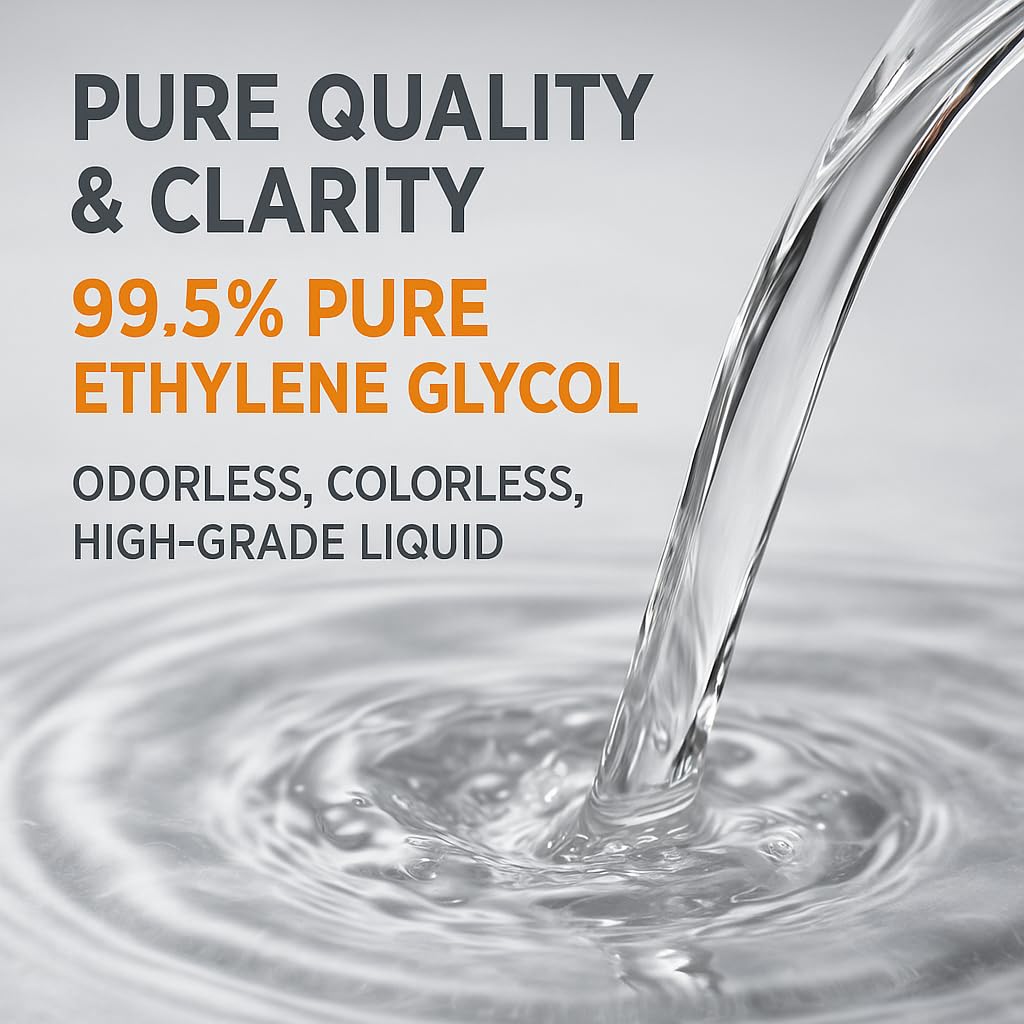 GiDeli Ethylenglykol 99,5% Hochrein 30x1L - Monoethylenglykol Konzentrat für Kühlerfrostschutz, Wärmeträger & Solarflüssigkeit - Industrie, Labor & Werkstatt - Hergestellt in der EU