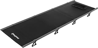 KingCamp Ultralight Camping Cot Bed Weight Capacity 120kg (Black)