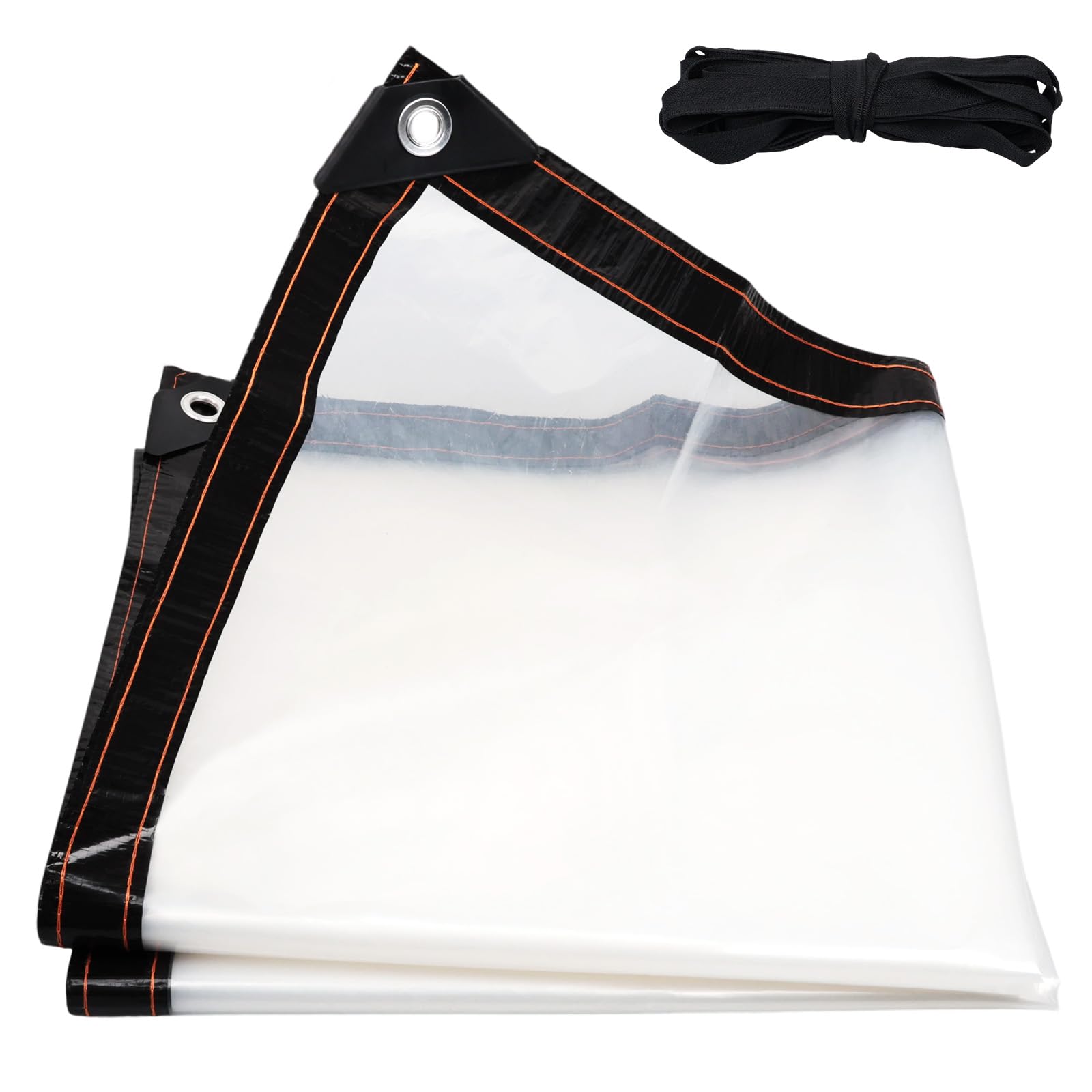 2m x 1m Clear Tarpaulin Waterproof Heavy Duty, Transparent Tarpaulin Sheet,Transparent PVC Clear tarpaulin with Eyelets, for Greenhouse Garden Outdoor Camping Caravan Pergola Ground & Chicken Coop