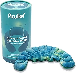 Aculief Heating and Cooling Shoulder Wrap W/Lavender Aromatherapy | Wearable Hot & Cold Pad for Shoulder & Neck | Relieves Pain, Tension, Tightness, & Stress | Microwave or Freezer-Ready (Tie Dye)