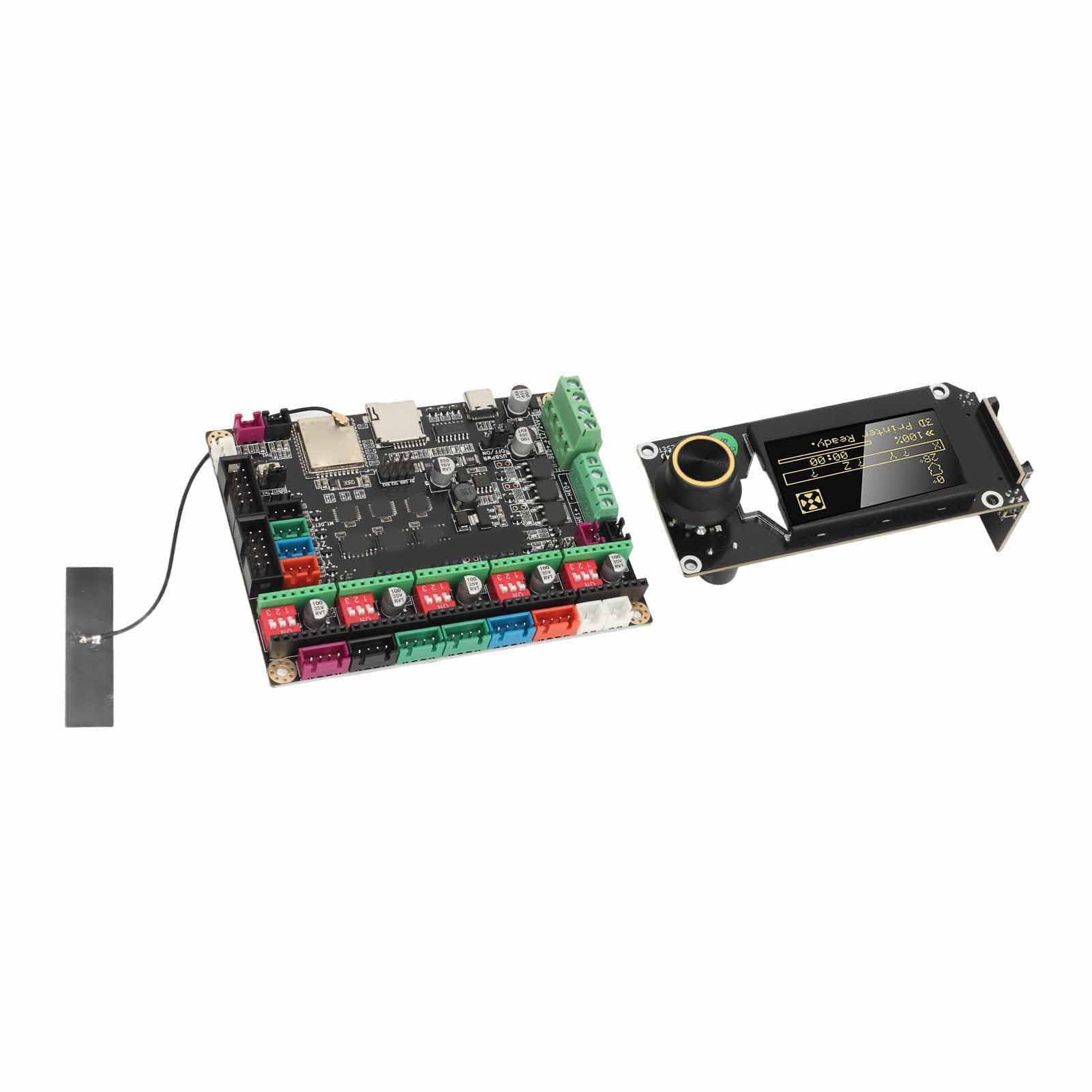 Zestaw Płyty Głównej Drukarki 3D, Płyta Sterująca V1.0 z Wbudowanym Chipem Wyświetlacz z Podświetleniem RGB, Kompatybilny z Różnymi Ekranami LCD dla Entuzjastów Druku 3D
