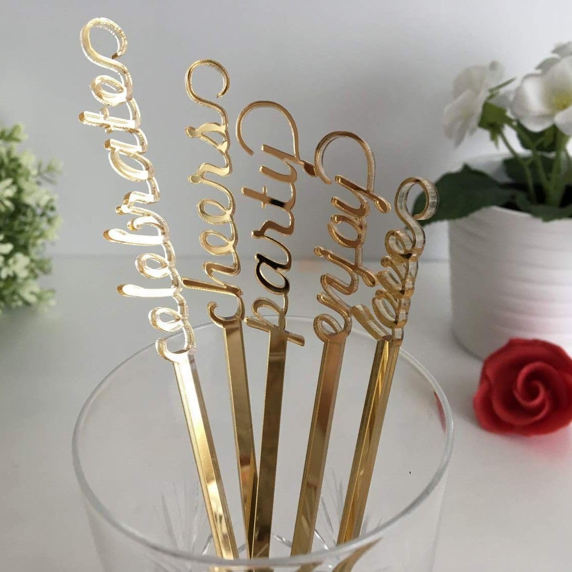 Personalized Wedding Drink Stirrer Custom Name Swizzle Stir Sticks Bachelorette Party Decorations, Bridal Shower Birthday Table Centerpiece Party Decor Party Favors Cocktail Accessories