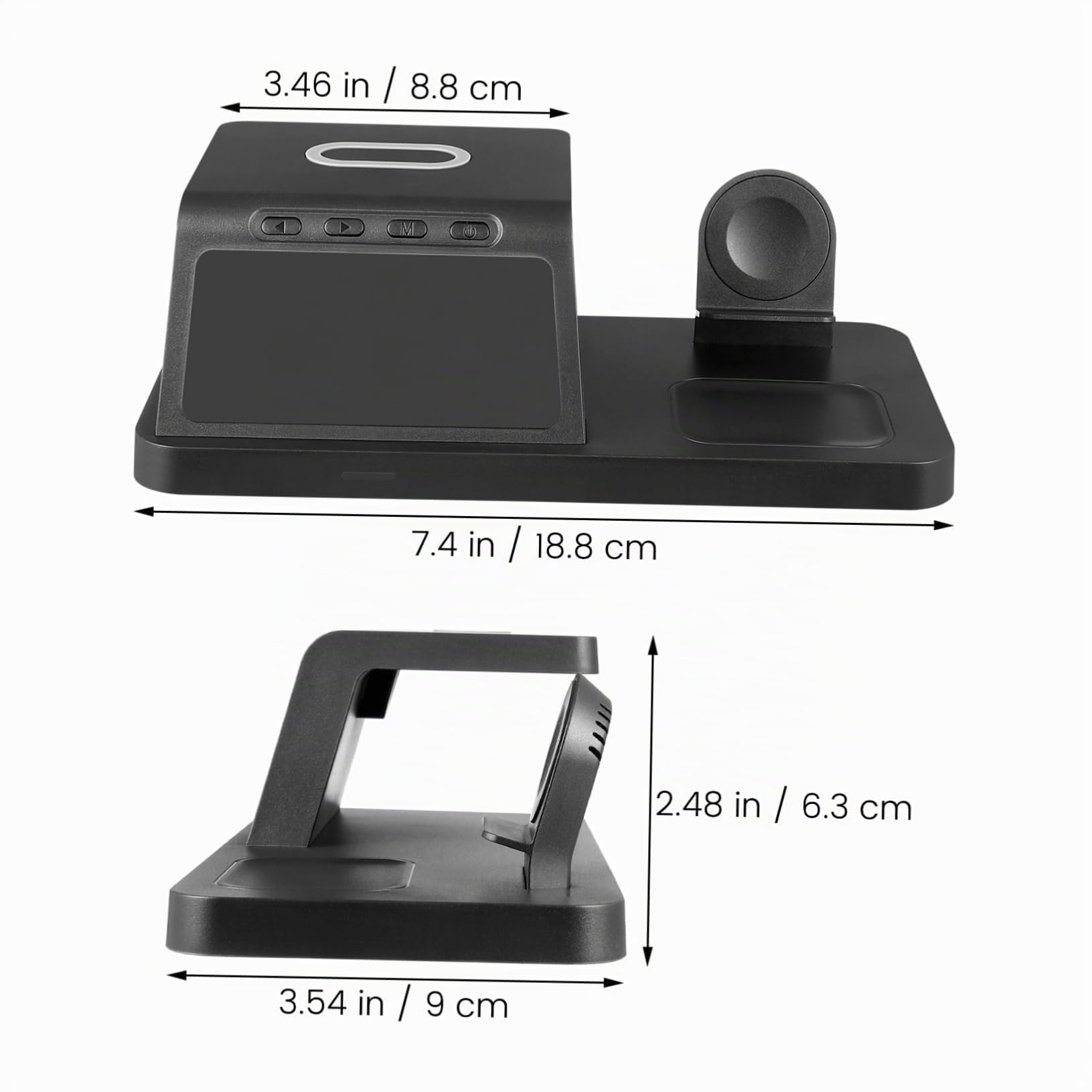 Estación de Carga Inalámbrica Rápida para Teléfono, Auriculares y Reloj Inteligente, Multifuncional para Oficina y Hogar, Compatible con iPhone, Reloj Inteligente y Auriculares