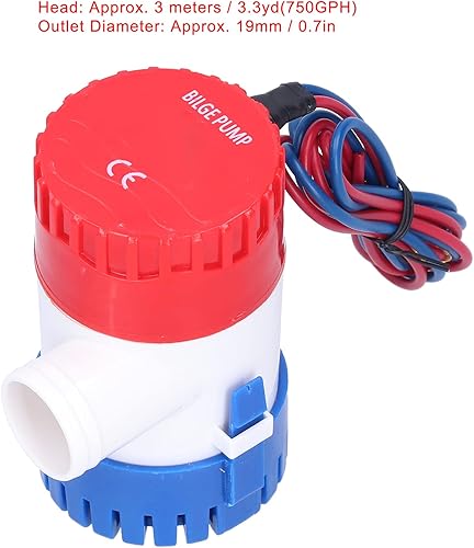 Miniatura 6 de Kit de bomba de sentina sumergible para barco, 12 V24 V, 3505007501100 GPH de acero inoxidable, carcasa ABS, resistente a la corrosión, filtro de