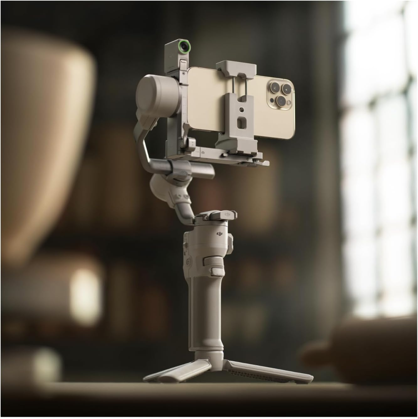 DJI RS 4 Mini Gimbal Stabilizer for Cameras with Auto Axis Lock Bundle with Waterproof Carrying Case for (2 Items), White/Grey