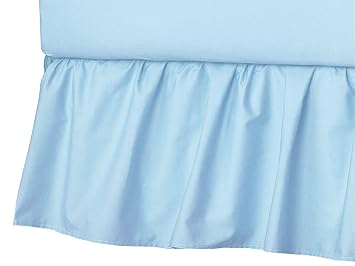 American Baby Company Mini Crib Skirt 24" x 38", Ultra Soft Microfiber Ruffled Mini Crib Bed Skirt, Blue, for Boys & Girls