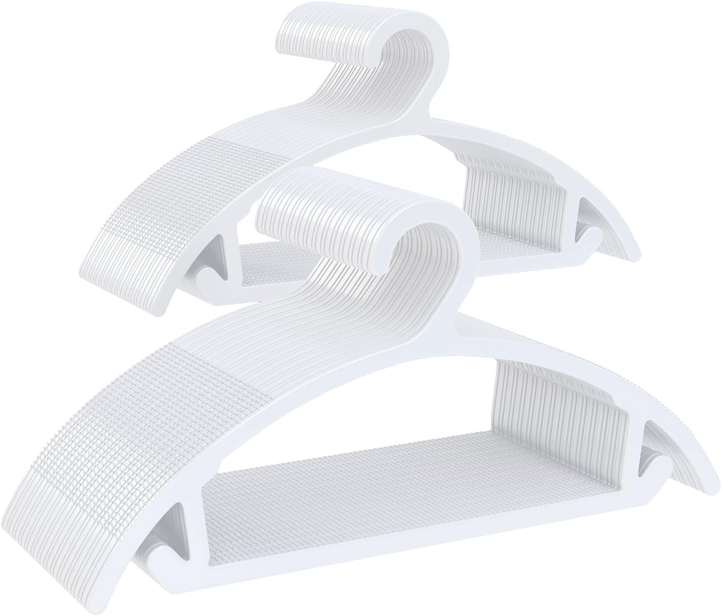 100 Pack Clothes Hangers, Non Slip Heavy Duty Plastic Hangers, Space Saving All-in-One Garment Hangers for Dresses Suits Jeans Knits, Hold Up to 11 LB Dry & Wet, 16.4" x 8.3",Black,UAPY08100B