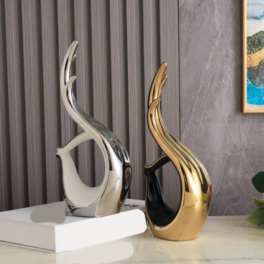 手のオブジェ リングスタンド ハンド 陶器スペースエイジ 置物アート