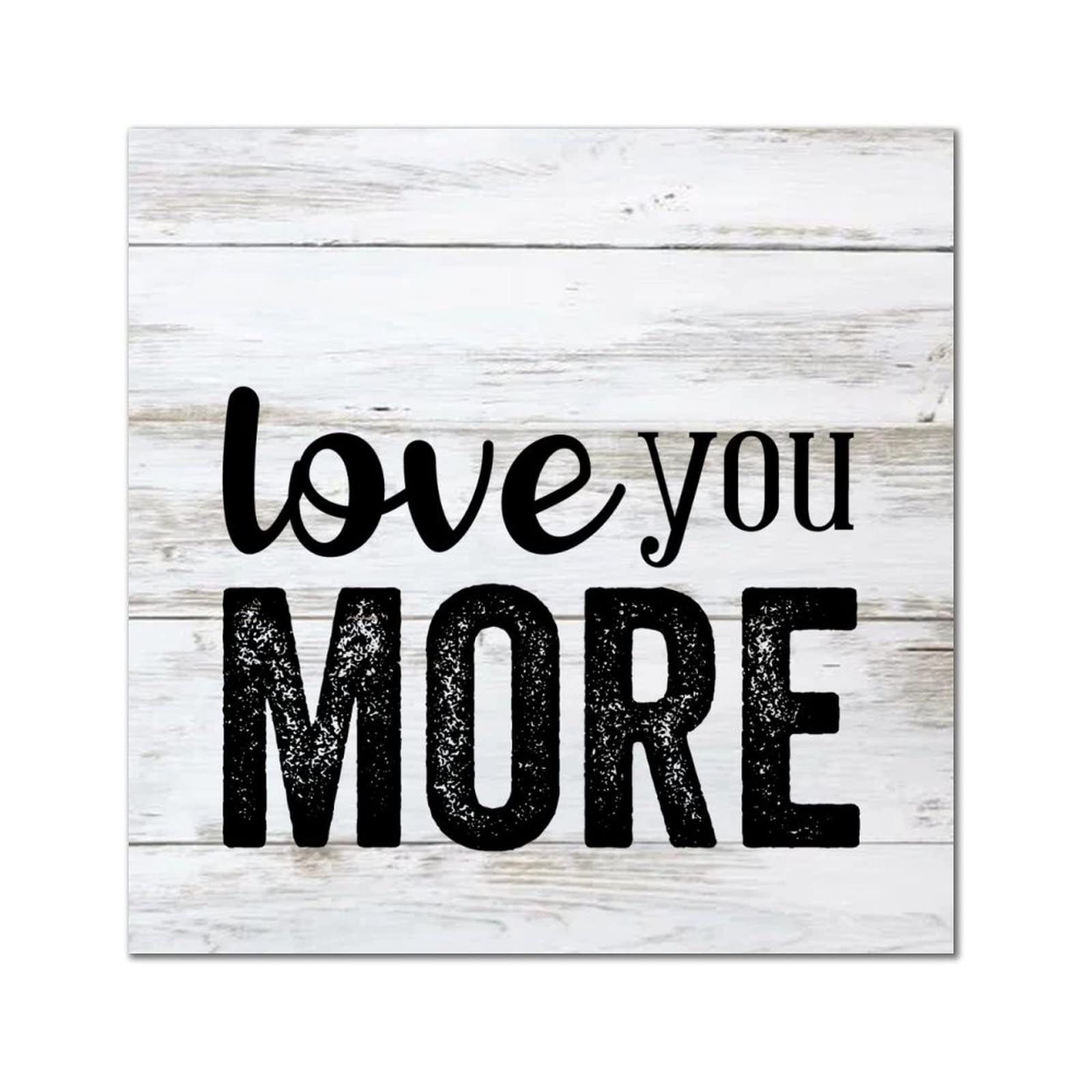Plaque murale rétro en bois Love You More pour réchauffer l'ambiance du salon