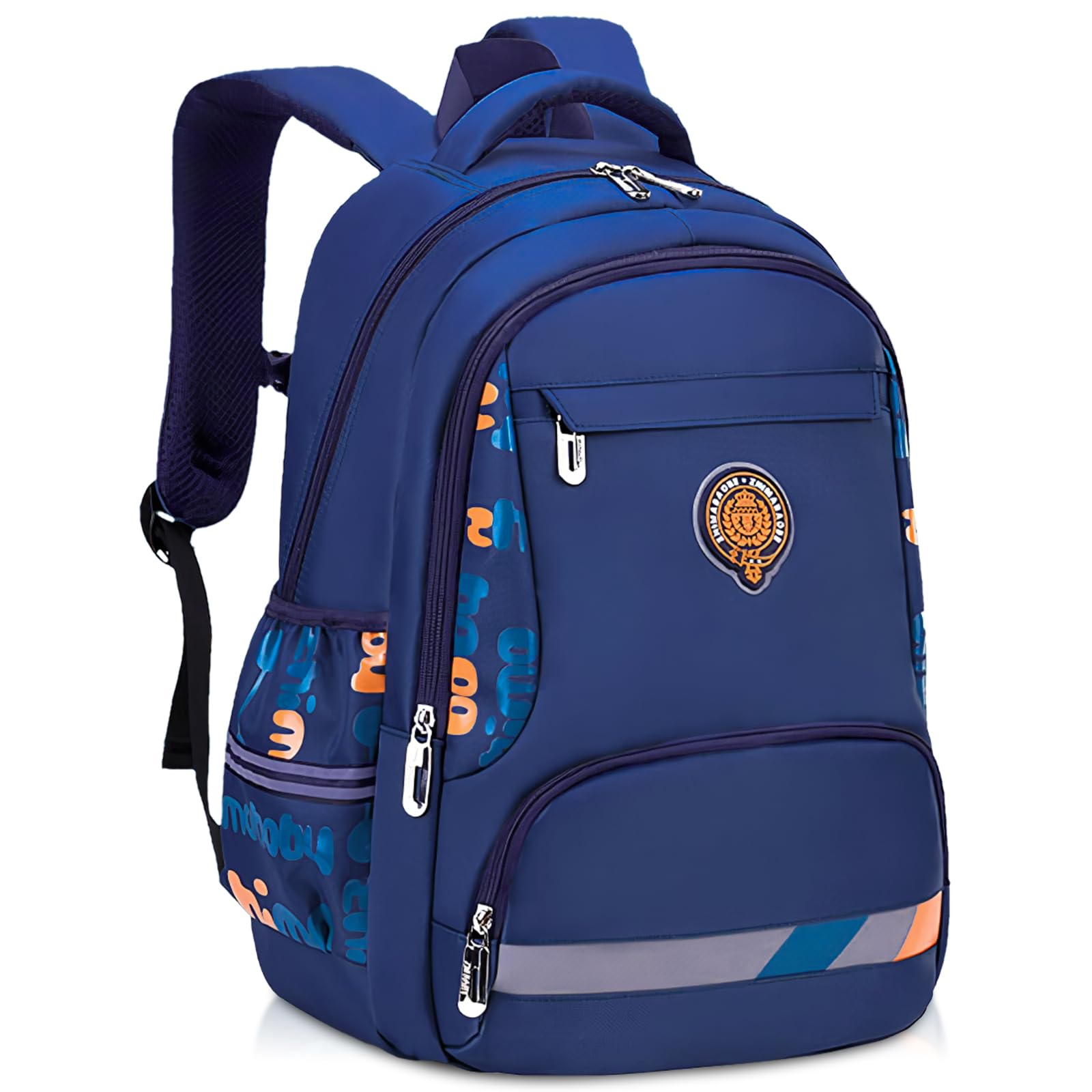 Amythe Cartable Garcon Primaire Renforcé, Sac d Ecole Garçon Ergonomique CP CE1 CE2 CM1 CM2, Sac à Dos Enfant à la Mode pour l'école Primaire, Bleu Marine