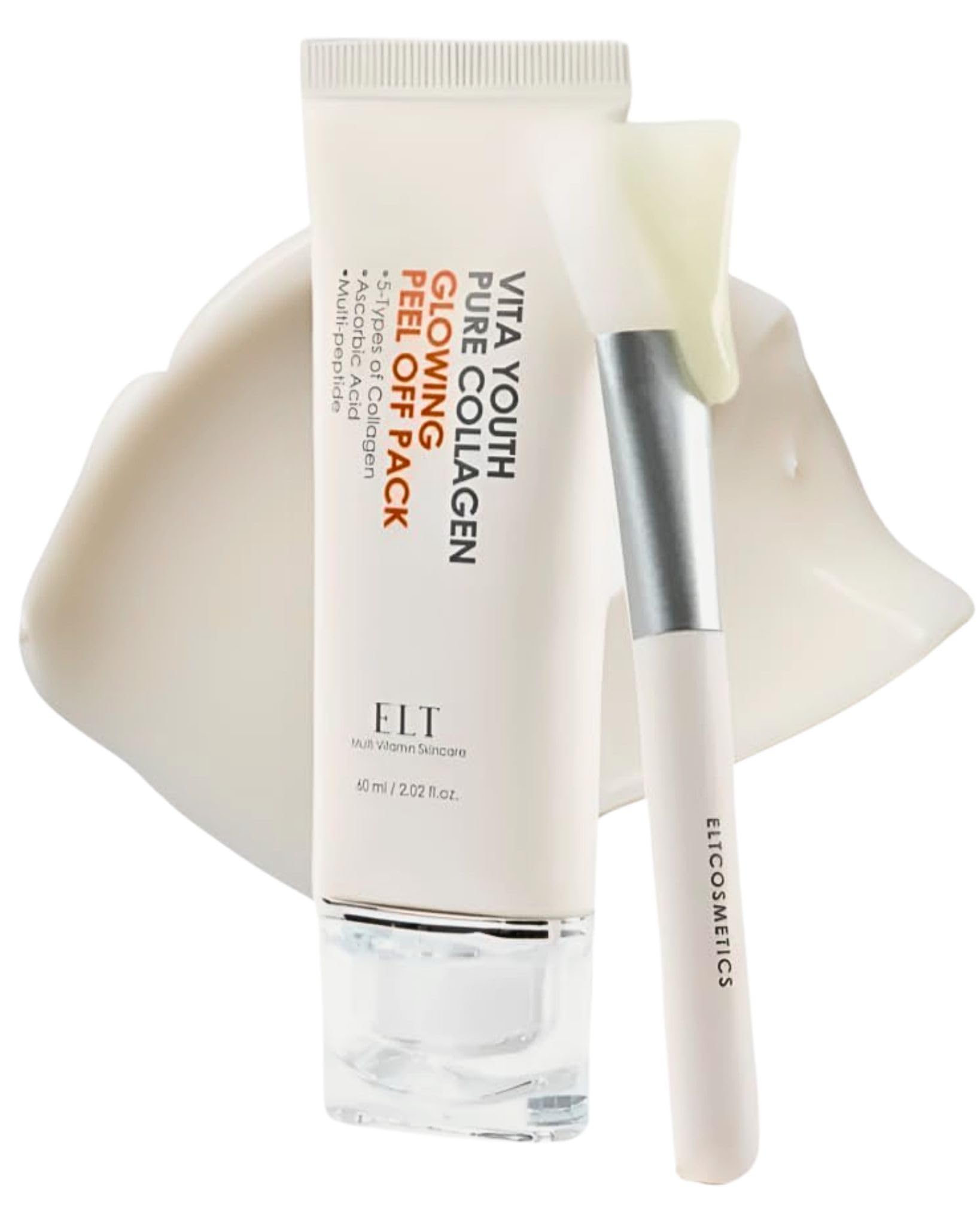 ELT Pure Collagen Peel Off Wrapping Facial Mask Pack with Silicone Brush (60 ml / 2.02 fl.oz) Hydrating face mask Korean Skincare