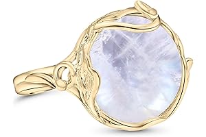 Moonstone Adjustable Sterling Silver Gold Birthstone Ring 1.