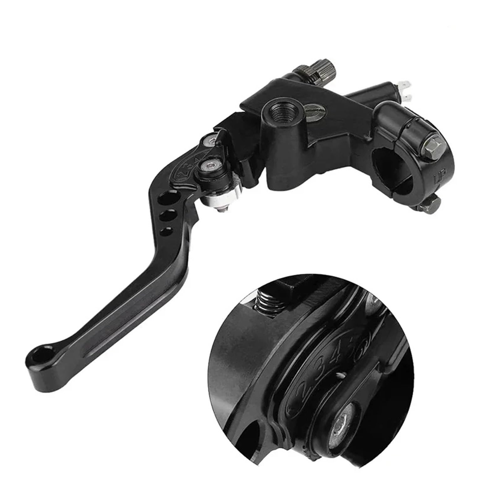 Leva frizione freno moto Leva della pompa freno frizione idraulica universale da 7/8" 22 mm in alluminio CNC per cilindro principale per moto(Nero)