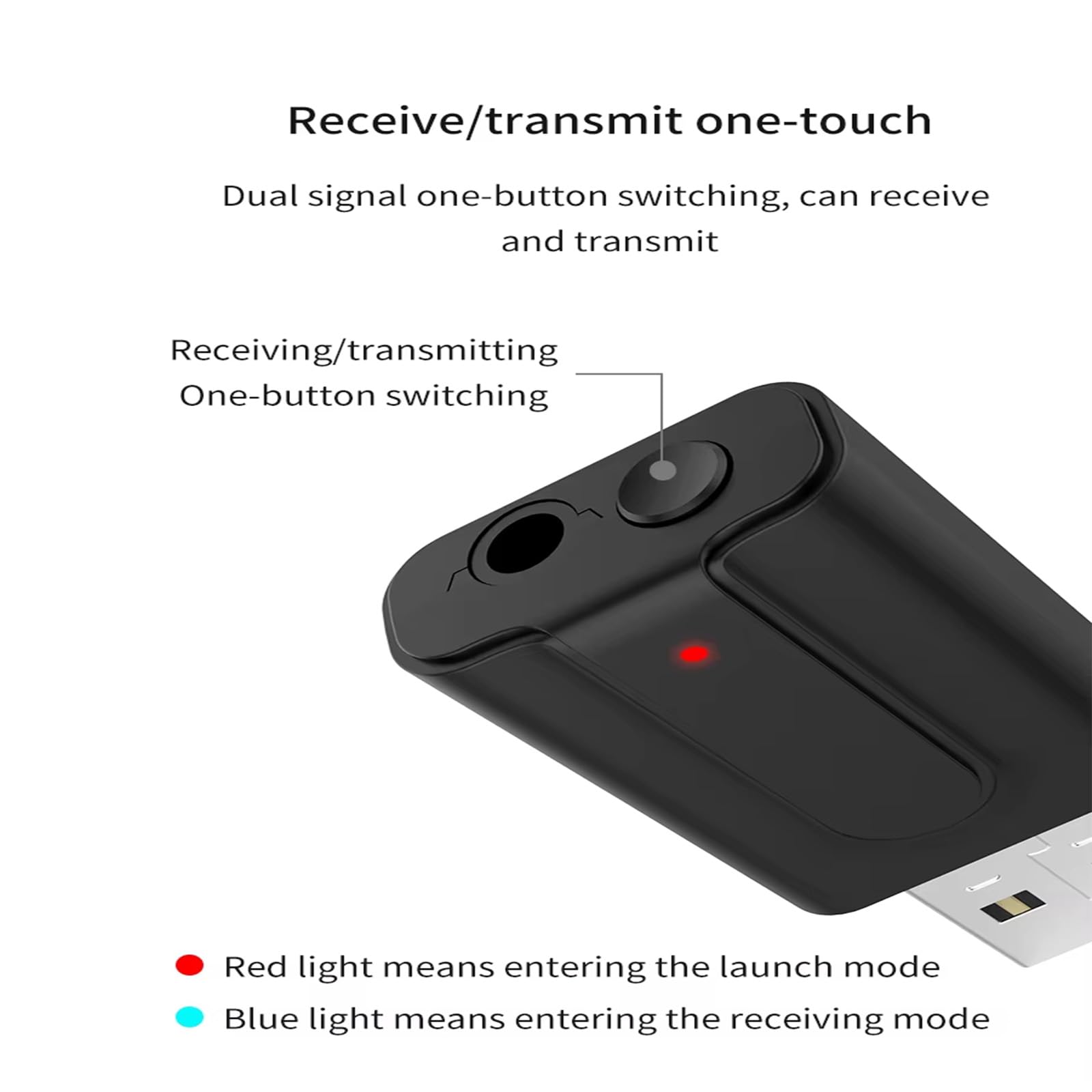 Ricevitore Bluetooth USB, ricevitore Bluetooth 5.0, ricevitore audio wireless 2 in 1, con jack per cuffie da 3,5 mm, convertitore audio AUX, per TV, auto, cuffie e altoparlanti