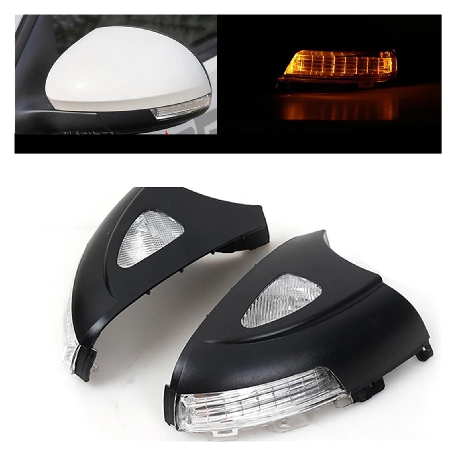 Generico Spia Luminosa Per VW Per Tiguan 2010 2011 2012 2013-2018 Luci Posizione Per Auto Specchietti Retrovisori Indicatori Direzione Coperture Per Laterali Indicatori Direzione Laterali(Pair)