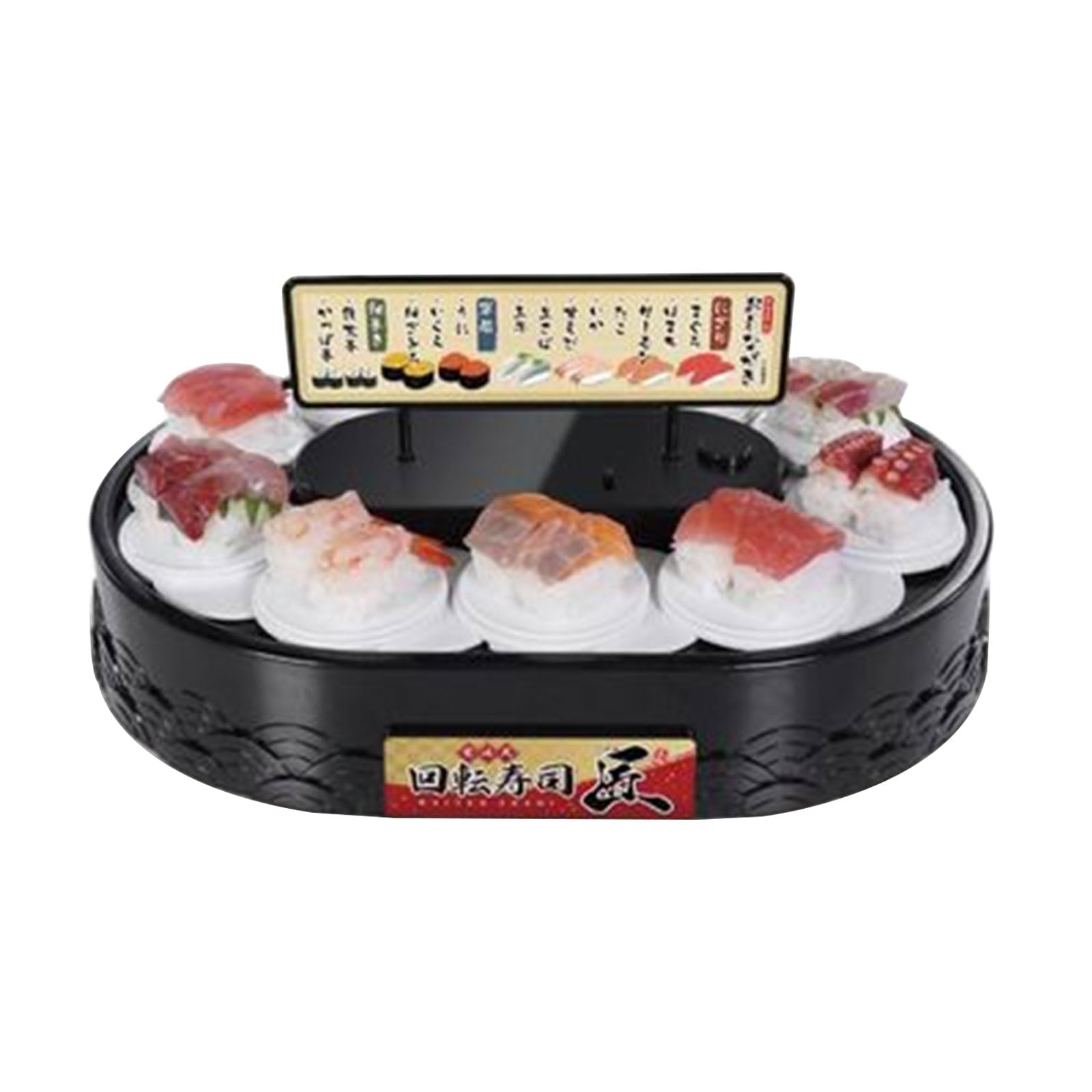 Muloo Rotary Sushi Machine 360Degree Automatic Rotating Dessert Display Stand Cupieceakes Display Table Swing Tray Party Supply