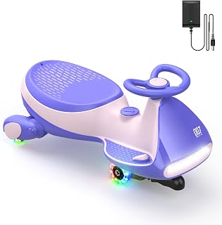 FanttikRide N7 Pro Electric Wiggle Car Pink - 2-in-1 Pedal Ride-On, 2 Speeds to 4 MPH, Bluetooth, LED Flashing Wheels, Anti-Rollover for Kids 3+ 150lbs
