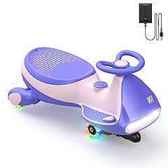FanttikRide N7 Classic Electric Wiggle Car with Pedal, Rechargeable Battery, Ride on Toys, Swing Car, 2 Speeds, Anti-Rollover, Flashing Light Wheels, Bluetooth, for Ages 3 and Up, 150 Lbs, Pink