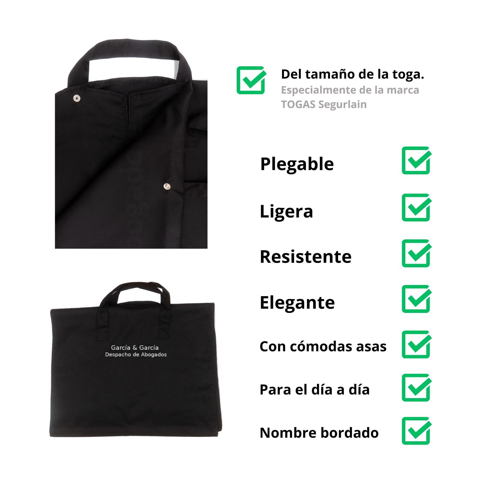 Bolsa de transporte para togas | Bolsa de viaje porta toga de abogado | Funda para toga jurídica. (Con nombre bordado)