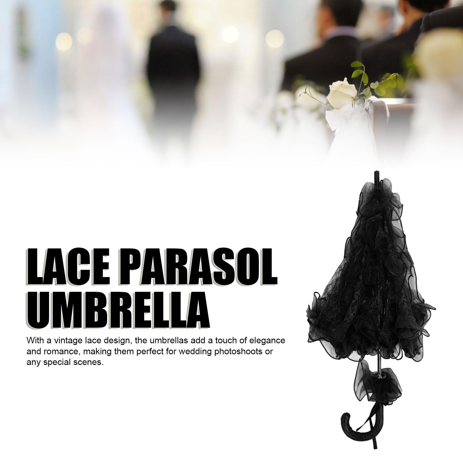 Parapluie Parasol en Dentelle, 23,6 X 22,2 Pouces, Accessoire de Photographie, Parapluie en Dentelle Fait à la Main pour Mariages, Fêtes, Séances de Photographie