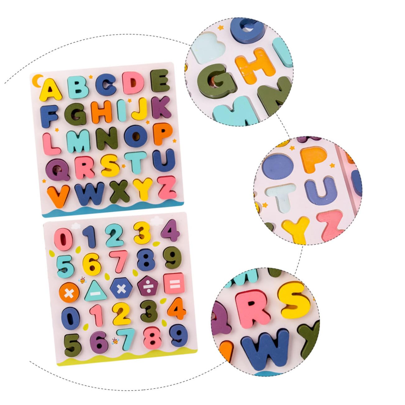 Juguete Rompecabezas de Madera 2 Juegos Números y Letras | Juguetes Educativos, Aprendizaje Temprano E Inteligencia, Decoracion Colegio