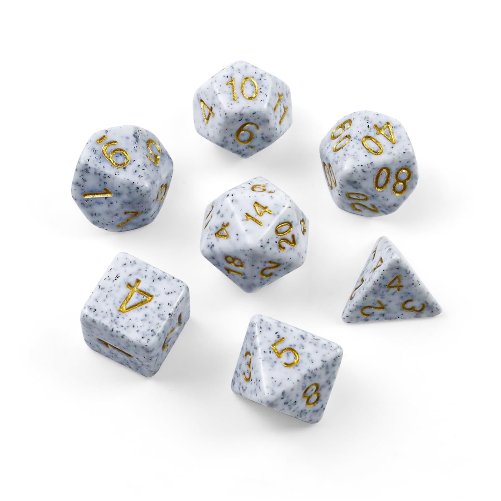 Set di 7 dadi poliedrici, dadi in poliedro con glitter DND Dice per Dungeons & Dragons RPG MTG DND (blu screziato)
