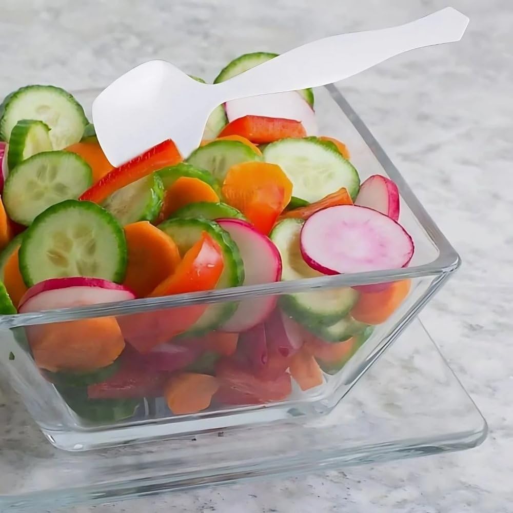 Elegant White Serving Spoon (1 Pc) - Durable & Comfortable Grip Handle, Perfect for Any Dish