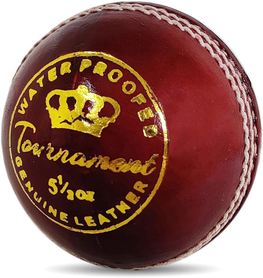 Prokick Tournament Four Piece Leather Cricket Ball, Red - 1 Piece Ball (40 Overs)