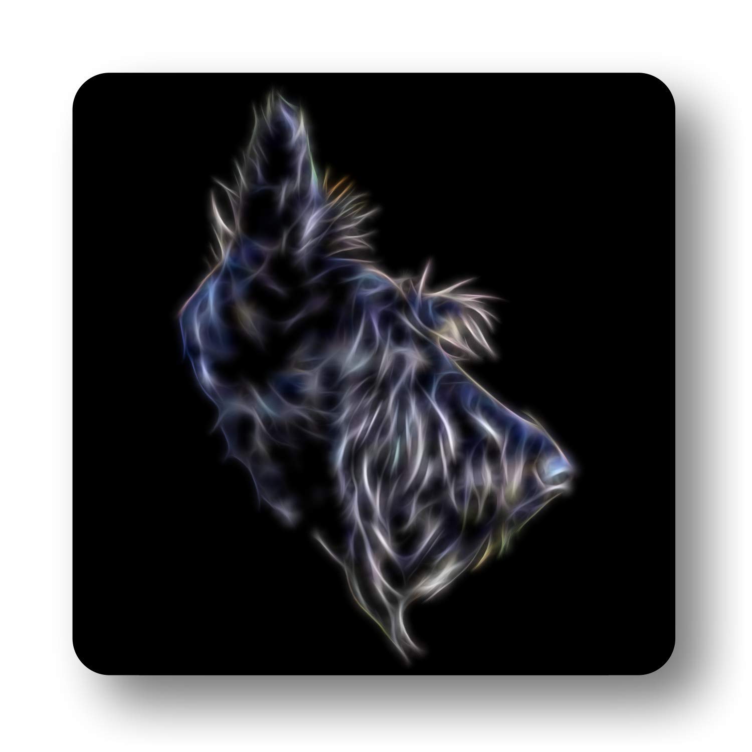 Fractal Artworks Scottish Terrier Coaster with Stunning Fractal Art Design #1-1