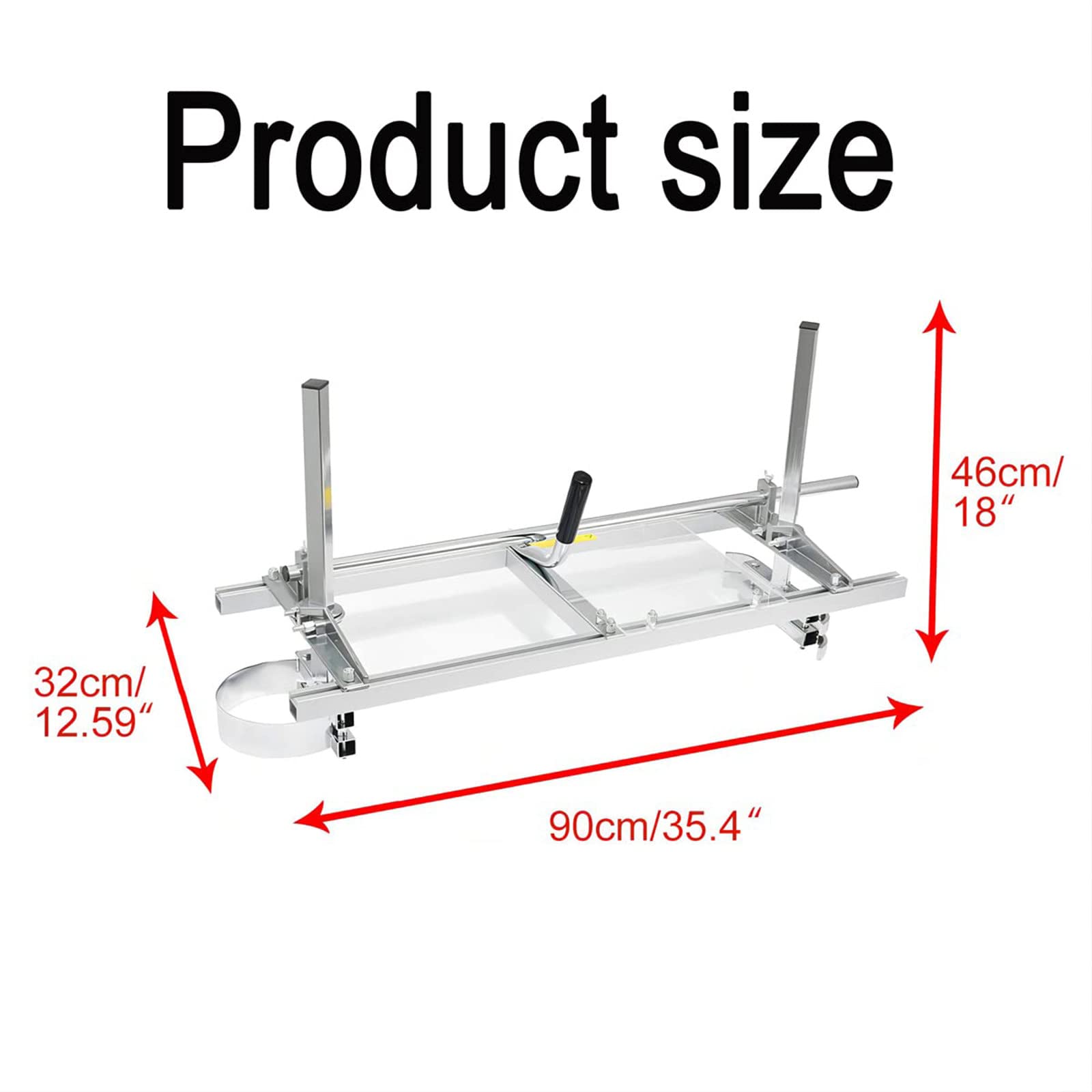 Molino de Motosierra portátil Molino de Motosierra de 36" Pulgadas Acero y Aluminio Tamaño de Barra de fresado para tablones Accesorios para aserradero Afilador de Motosierra