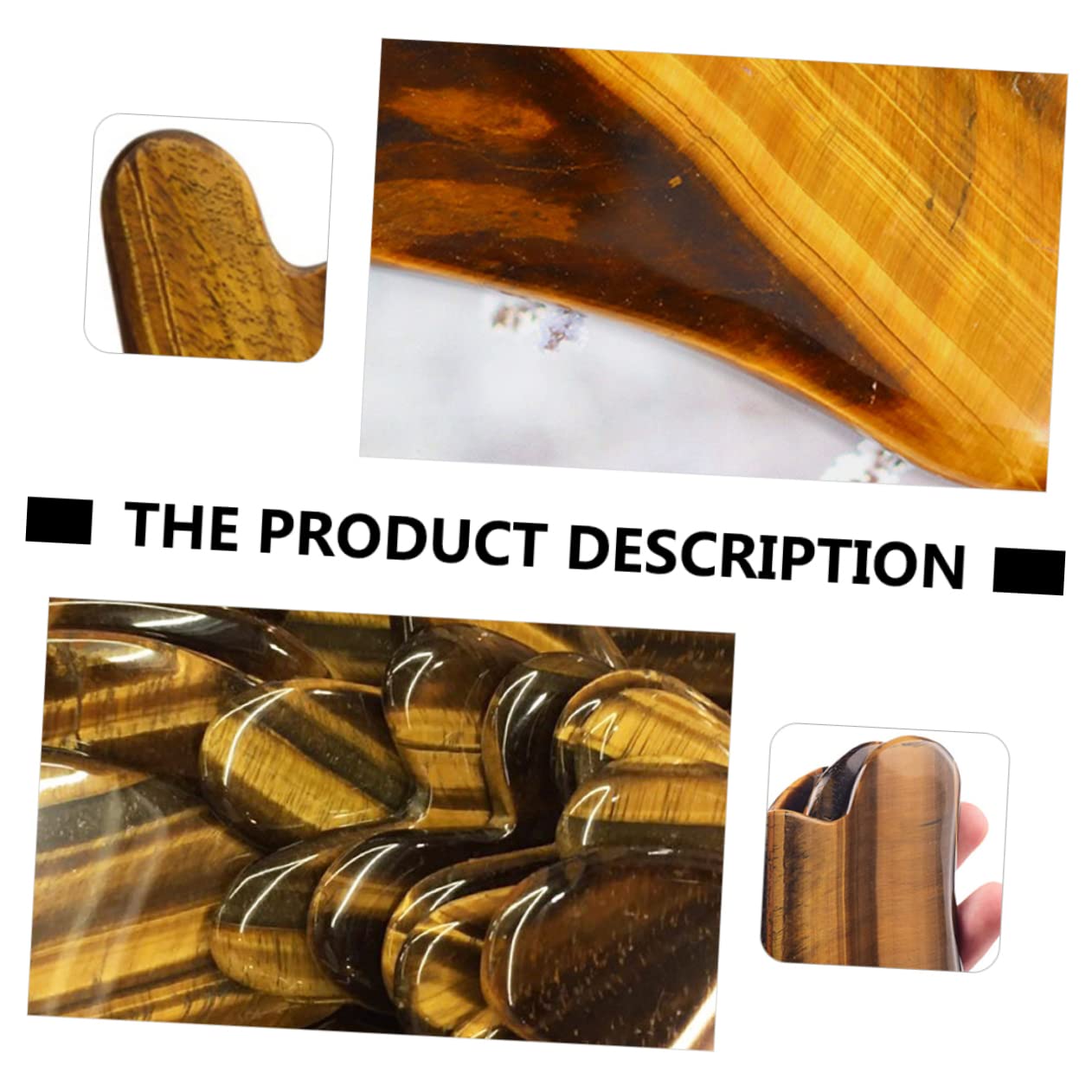 KOMBIUDA 3pezzi Tiger's Eye Gua Sha Board Strumento Massaggiante Naturale Per Rassodamento Facciale e Trattamenti Di Bellezza Facile Da Usare Per Routine Di Della e Rilassamento Muscolare