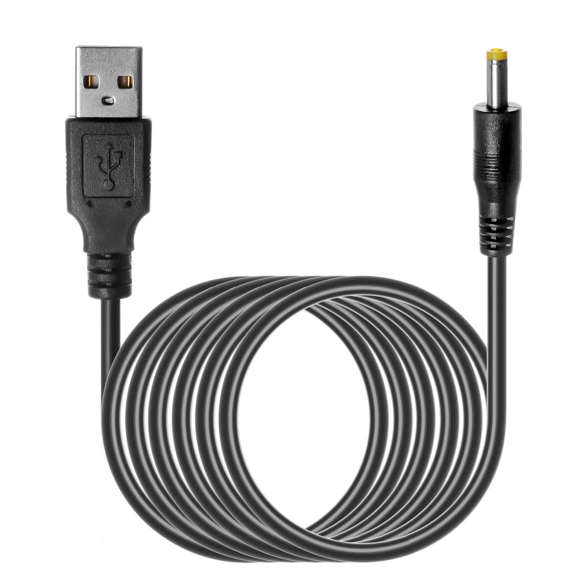 TENINYU Cavo di alimentazione USB 2.0 A maschio a DC 5 Volt DC Barrel Jack 3 FT, nero (max 2,5 Ampere cavo di alimentazione centrale), confezione da 2 (DC 4,0 x 1,7 mm)