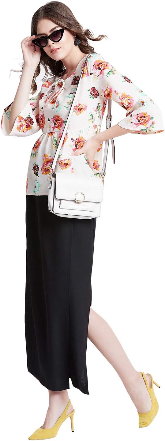 MONSTYLE FLOWER PRINTED PEPLUM TOP