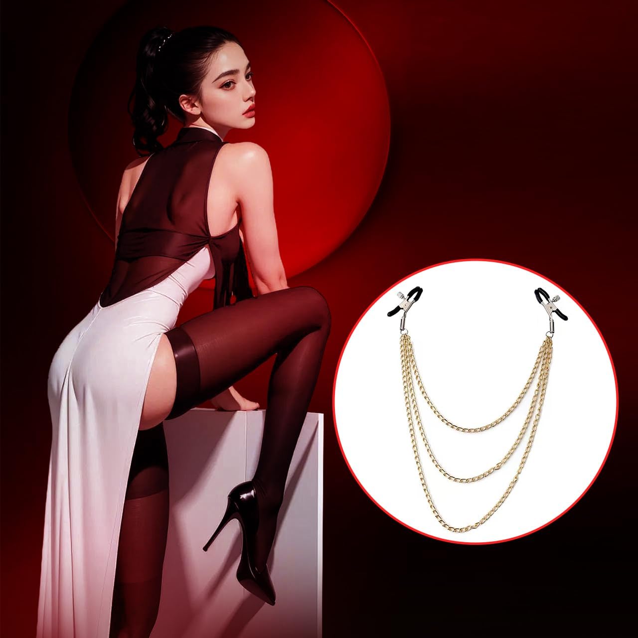 Nipple Clamps BDSM Bondage Sex Toys for Women, Nipple Toys BDSM Kit Toys Nipple Clips for Adult Play, Bondage Gear & Accessories Nipple Clamps Sensory Toys Woman Sex Accessories