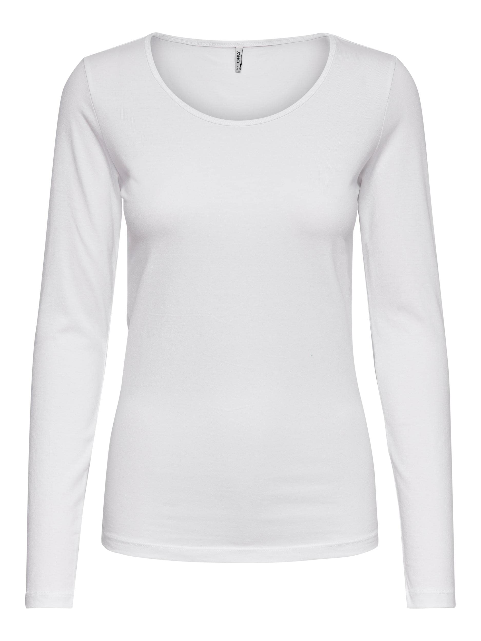 ONLY Onllive Love Life Basic T-Shirt à Manches Longues pour Femme, 2 x Noir, 1 x Blanc, L