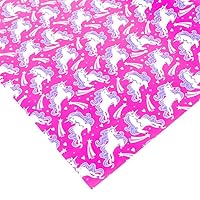 Hot Pink Unicorn Wrapping Paper Roll – 3m Gift Wrap with Whimsical Unicorn Design for Birthdays and Celebrations