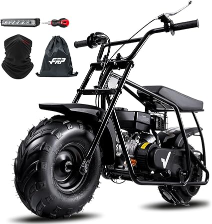 FRP 99 CC Gas Powered Mini Dirt Bike GMB100, 4 Stroke 3HP, Off Road Mini Trail Bike Up to 24 Mph, for Kids and Adult, Weight Support Up to 185 LBS (Black)