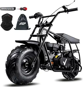 FRP 99 CC Gas Powered Mini Dirt Bike GMB100, 4 Stroke 3HP, Off Road Mini Trail Bike Up to 24 Mph, for Kids and Adult, Weight Support Up to 185 LBS (Black)