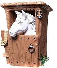 Kremers Schatzkiste Tirelire cheval dans l'écurie - Blanc - 14 cm - Décoration - Cheval en pierre artificielle - Cadeau pour les amateurs de chevaux