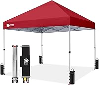 Vista 32 de CROWN SHADES Toldo desplegable de 8 x 8 pulgadas, tienda de campaña de playa con una sola configuración de empuje, parasol fácil para exteriores