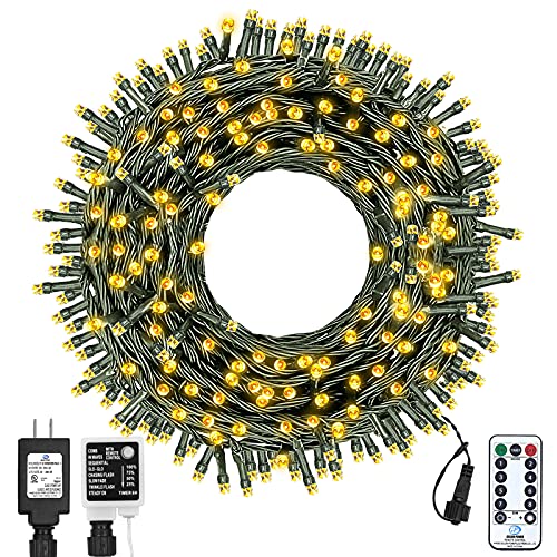 Haynery 500 LED Christmas String Lights Outdoor Indoor with Remote, 164FT Waterproof Extendable Christmas Lights Plug in Twinkle Lights for Christmas Tree Party Garden Decoration, Warm White Haynery 500 LED Christmas String Lights Outdoor Indoor with Remote, 164FT Waterproof Extendable Christmas Lights Plug in Twinkle Lights for Christmas Tree Party Garden Decoration, Warm White