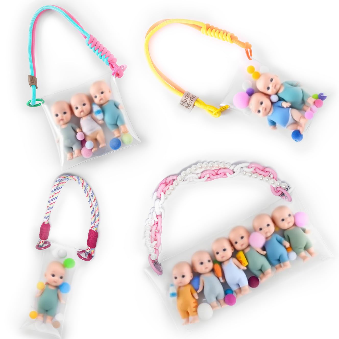 Aazon.co: 3 Pcs Clear Figure Display Bag With Keychain, Portable...
