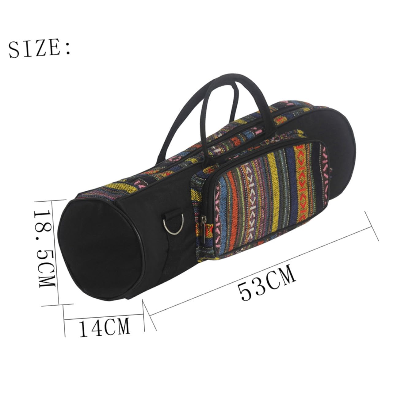 FRCOLOR Estuche Protector y Compartimento Lateral para Tela Oxford Diseño Portátil para Almacenamiento Multifuncional en Estilo Étnico Trompeta